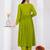 Green chiffon embroidered kurta sets
