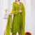 Green chiffon embroidered kurta sets