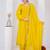 Yellow chanderi embroidered kurta sets