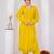 Yellow chanderi embroidered kurta sets