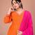 Orange georgette embroidered kurta sets