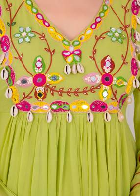 Pear georgette embroidered kurta sets 3