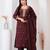 Brown crepe embroidered kurta sets