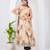 Light brown chiffon embroidered kurta sets