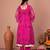 Pink chiffon embroidered kurta sets