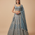 steel blue sequin embroidered lehenga choli set