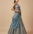 steel blue sequin embroidered lehenga choli set