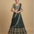 emerald green embroidered lehenga set with dupatta
