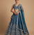Navy Zari Sequin Georgette Lehenga set with choli and dupatta