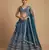 Navy Zari Sequin Georgette Lehenga set with choli and dupatta