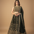 Dark Green Sequin Embroidery Georgette Lehenga With Blouse
