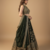 Dark Green Sequin Embroidery Georgette Lehenga With Blouse