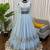 Serene sky blue georgette layered lehenga details