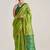 green premium art silk patola saree with traditional weaving design