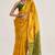 yellow premium art silk patola saree with traditional weaving design