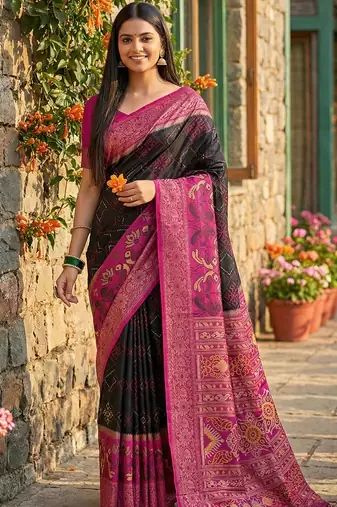  black pochampalli silk saree – soft & elegant traditional indian wear