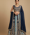 navy sky blue dual tone zari embroidered lehenga set