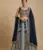navy sky blue dual tone zari embroidered lehenga set