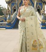 Green ready to wear jacquard silk  saree and ready to wear jacquard silk  blouse with cup