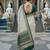Green ready to wear jacquard silk  saree and ready to wear jacquard silk  blouse with cup