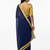 Navy blue sequenced lace georgette saree with blouse piece.