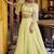 Awesome Pista Green Crushed Designer Crop Top Lehenga With Thread Work Koti