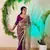 Plum Color Real Mirror Work Lace Satin Silk Saree
