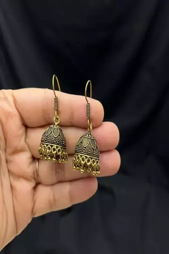 Oxidized elephant necklace set 
