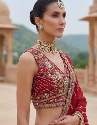 Elegant Multi Color Patch Work Silk Traditional Lehenga Choli With Dupatta 5