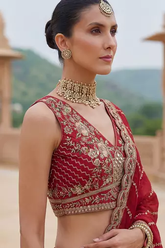 Elegant Multi Color Patch Work Silk Traditional Lehenga Choli With Dupatta