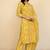 Women's mustard floral print pure cotton straight fit kurta set with bottom and dupatta (3-piece set)