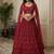 Lovely Red Dori Embroidery Net Bridal Lehenga Choli With Dupatta