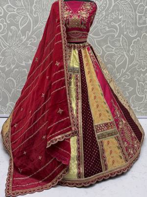 Elegant Multi Color Patch Work Silk Traditional Lehenga Choli With Dupatta 6