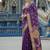 Purple ready to wear jacquard silk  saree and ready to wear jacquard silk  blouse with cup