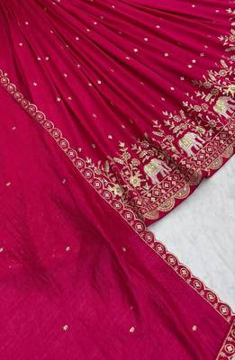 Pink Chinon Silk  Fabric Sequins & Thread Embroidered Lehenga Choli Set with Matching Dupatta 4