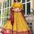 Yellow Tussar Dola Silk  Fabric Leheriya Print Lehenga Choli Set with Dupatta