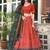 Red Tussar Dola Silk  Fabric Leheriya Print Lehenga Choli Set with Dupatta