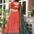 Red Tussar Dola Silk  Fabric Leheriya Print Lehenga Choli Set with Dupatta