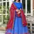 Blue Tussar Dola Silk  Fabric Leheriya Print Lehenga Choli Set with Dupatta