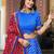 Blue Tussar Dola Silk  Fabric Leheriya Print Lehenga Choli Set with Dupatta