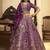 Awesome Purple Embroidered Banarasi Silk Reception Wear Lehenga Choli With Dupatta