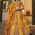Grand Mustard Yellow Sequins Embroidery Banarasi Silk Haldi Wear Lehenga Choli