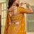 Grand Mustard Yellow Sequins Embroidery Banarasi Silk Haldi Wear Lehenga Choli
