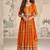 Designer chinon silk embroidered work wedding anarkali suit