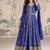 Designer chinon silk embroidered work wedding anarkali suit