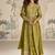 Designer chinon silk embroidered work wedding anarkali suit