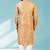 Onion pink jacquard straight kurta for men