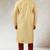 Yellow art silk straight kurta for men