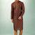 Brown art silk straight kurta for men
