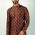 Brown art silk straight kurta for men